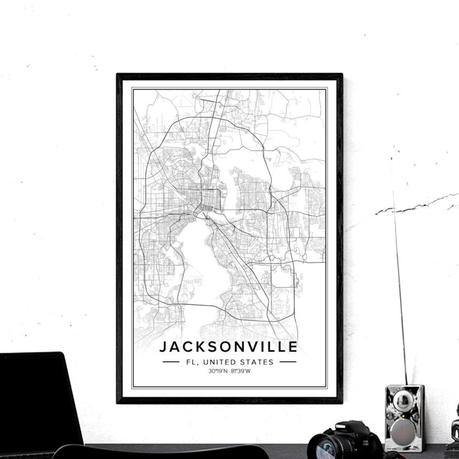 Jacksonville Fl Art Jacksonville Map Jacksonville Print Etsy