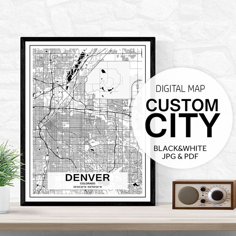 Custom Map Print Custom Map Gifts Custom Maps Of Cities Etsy