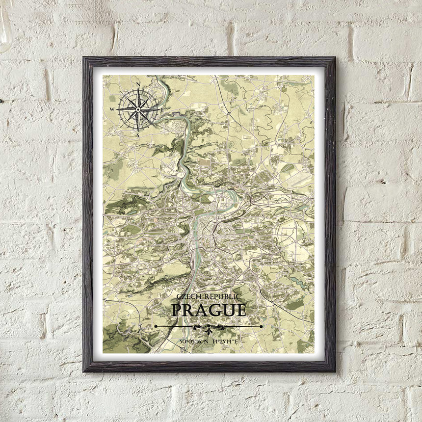 Vintage City Map Custom Vintage Map Vintage City Poster | Etsy