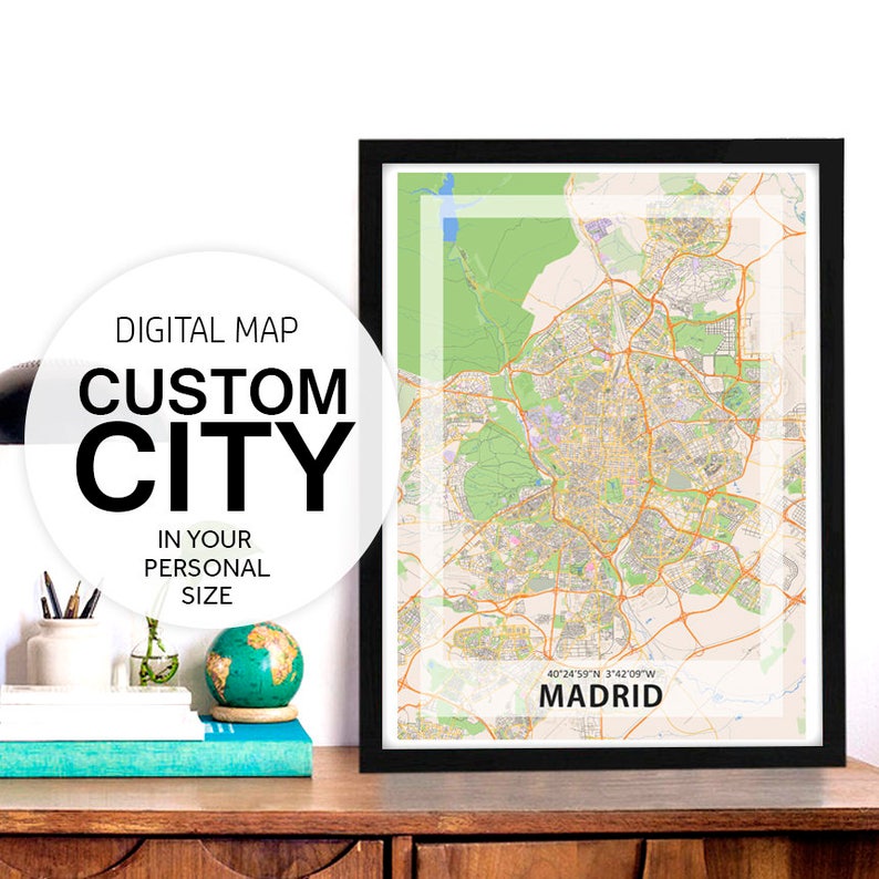 Custom Map Art Custom City Map Print Custom City Wall Art Etsy