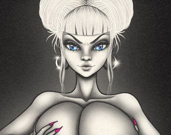 Anime Pinup, digital art print