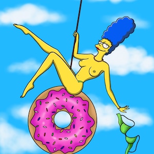 8.5 X 11 “Mmmmm Donutssss!” Marge Simpson fan art, digital art print