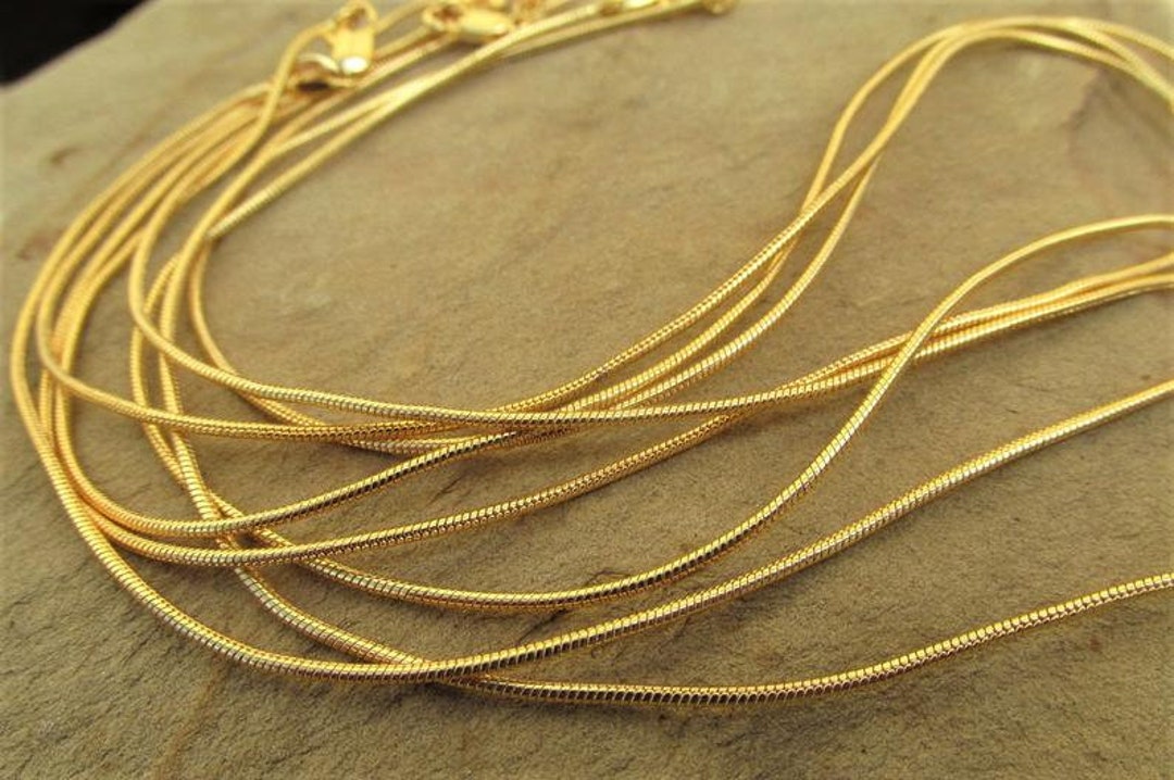 Gold Chain 18k Gold Filled Chain 18KGF Gold Serpentine Chain Snake
