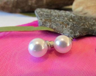 Vegan pearl stud earrings 8mm pearl studs faux pearl bridal earrings bridal pearl earrings pearl jewelry bridal gifts.
