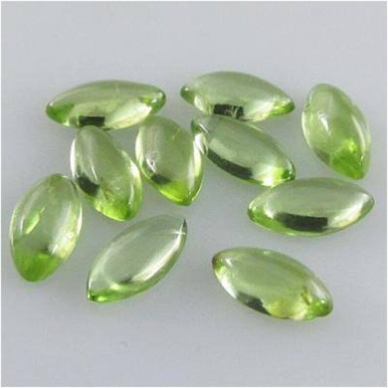 10 pieces natural peridot marquise shape cabochon gemstone