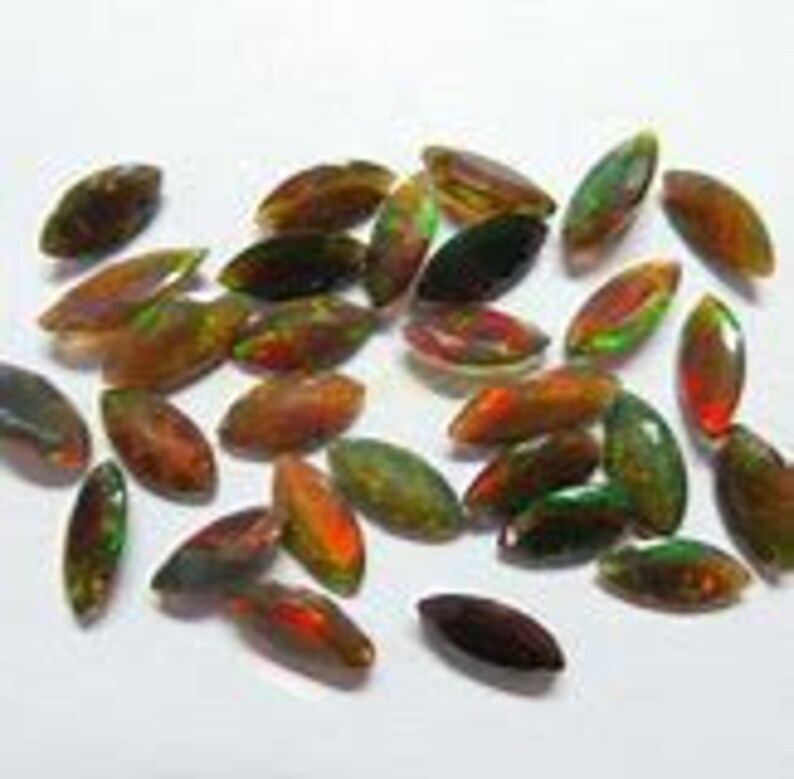5 pieces black opal marquise cabochon natural gemstone