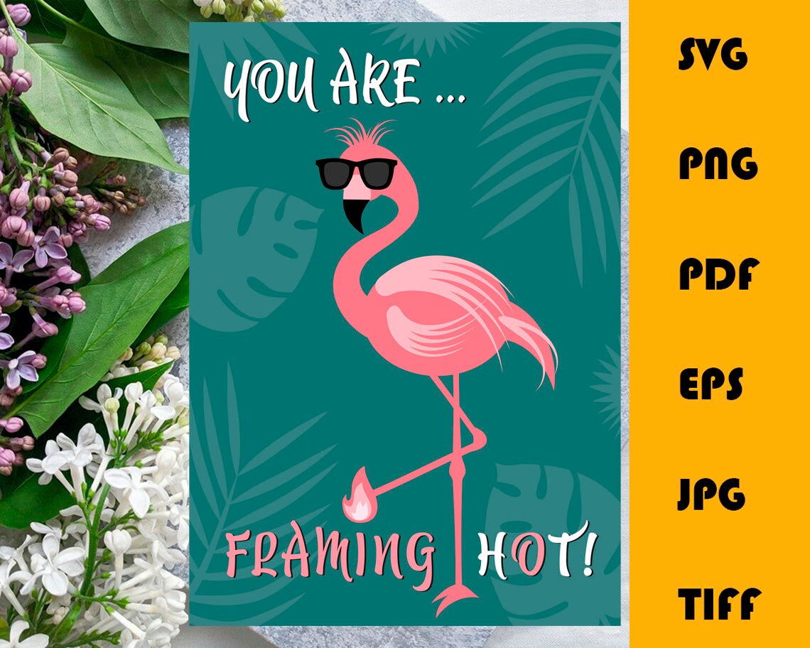 Spruchkarte Druck Flamingo Druckbare Wandkunst Illustrierter Etsy