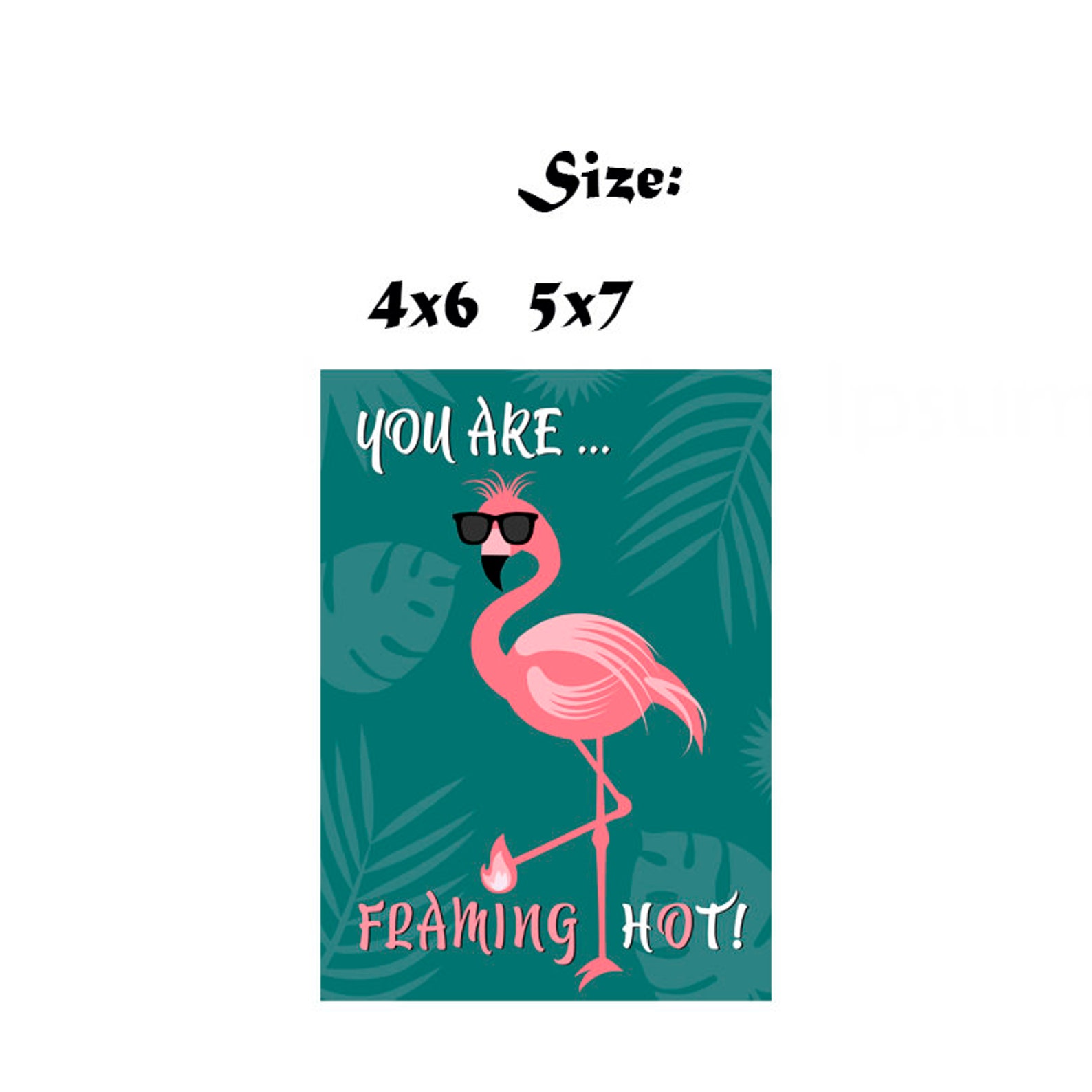 Spruchkarte Druck Flamingo Druckbare Wandkunst Illustrierter Etsy