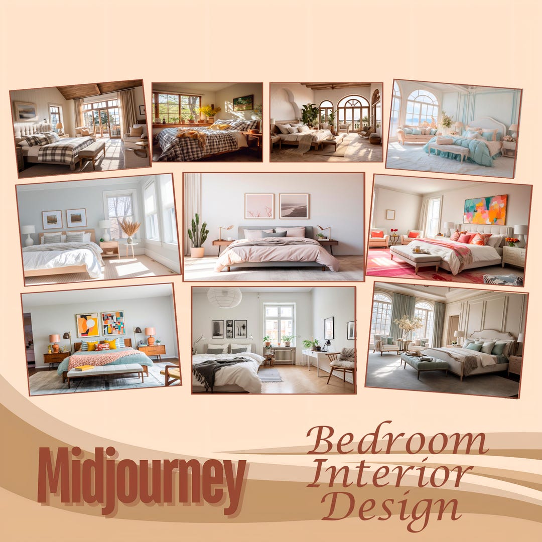 Midjourney Bedroom Interior Design With Prompts Modern Contemporary ...