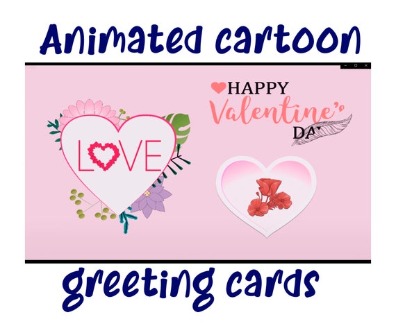 Valentine Day Card Animated Cartoon Unique Greeting Love Cards - Etsy Valentine Day Card Animated Cartoon Unique Greeting Love Cards - Etsy