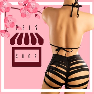 Exotic Dancewear: 2pc Slice Booty Shorts For  Ravers, Stripper, Beachwear, Stripper clothes