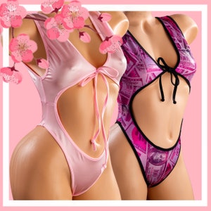 G World 2pc Open Front Bra and Open Side Panty Thong L2213 Electric Pink