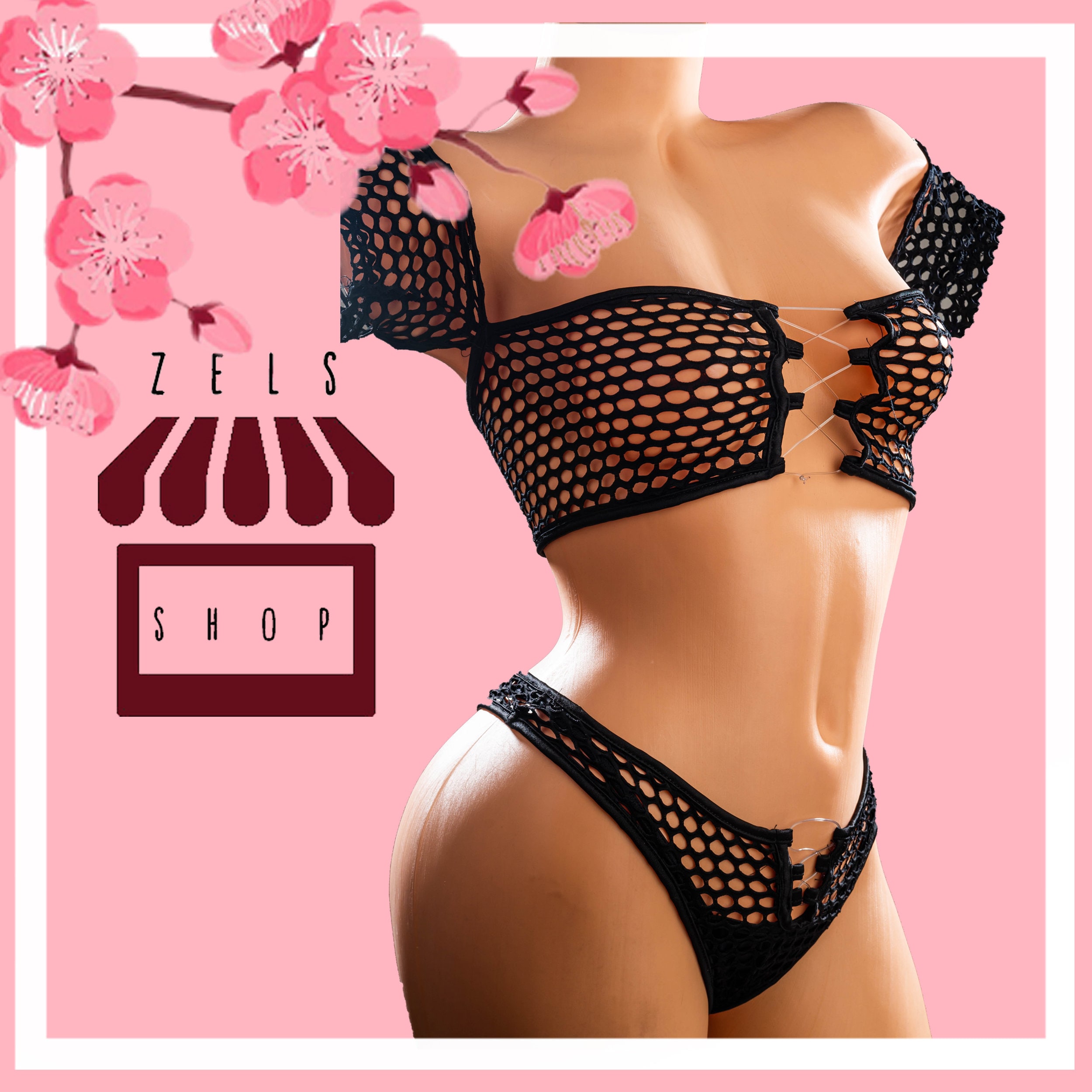 Exotic Dancewear 2pc Net Short Sleeve Blouse w Bikini Short Raver Stripper Outfits Stripper clothes