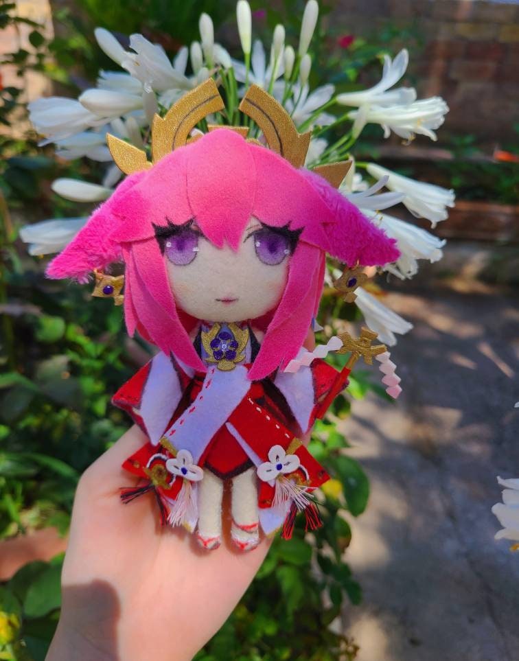 Yae Miko Priestess Foxy Kitsune Genshin Impact Plush Handmade - Etsy