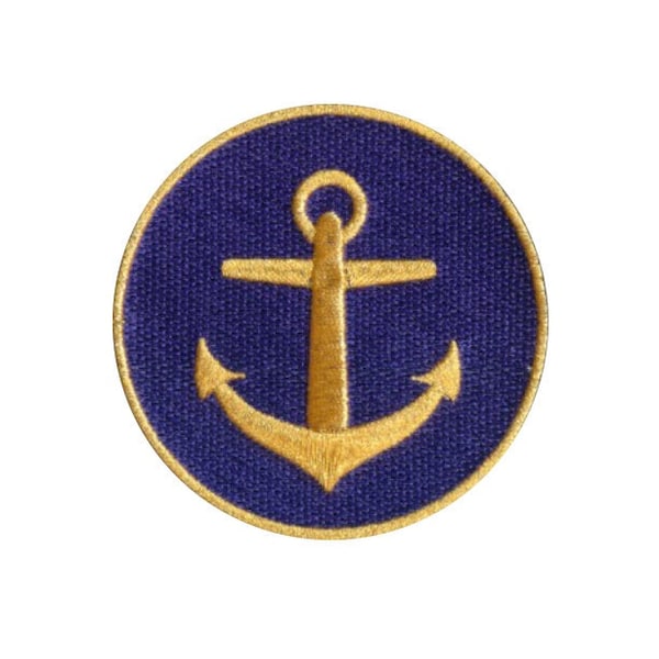 Anchor Gold - Iron on Patch Embroidered Applique Motif