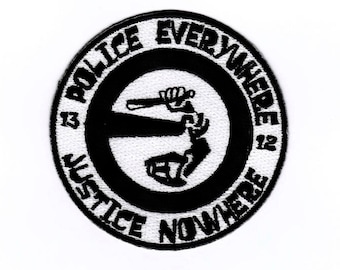 Patch, strijkpatch, strijkpatch "Politie Overal Rechtvaardigheid Nergens"