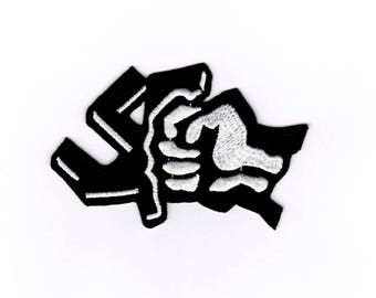 Smash Fascism Iron on Sew on Embroidered Badge Applique Motif Patch