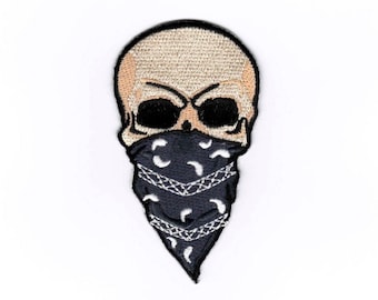 Biker Skull Patch Patch Patch, Motorcycle Badge, Skull Ironing Picture, Motorcycle Iron on Sew