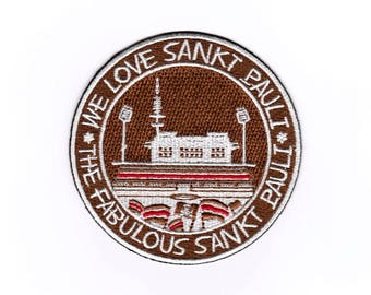 We Love St. Pauli - Iron on Patch Embroidered Applique Motif
