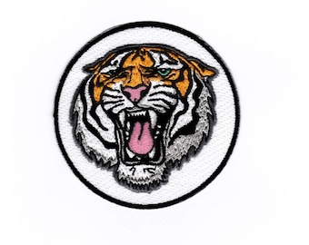 Retro Tiger Aufnäher, Patch, Abzeichen, Bügelbild, Iron on Sew