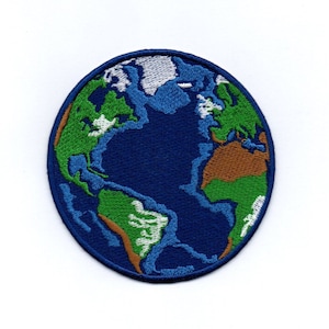Earth - Iron on Sew on Embroidered Badge Applique Motif Patch