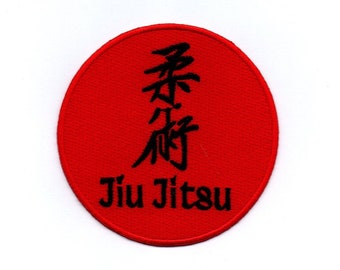 Jiu Jitsu - opstrijkbare naai op geborduurde badge stoffen motief patch