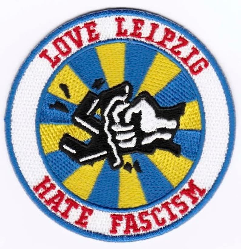 hate fascism iron on sew love Leipzig badge Leipzig patch patch