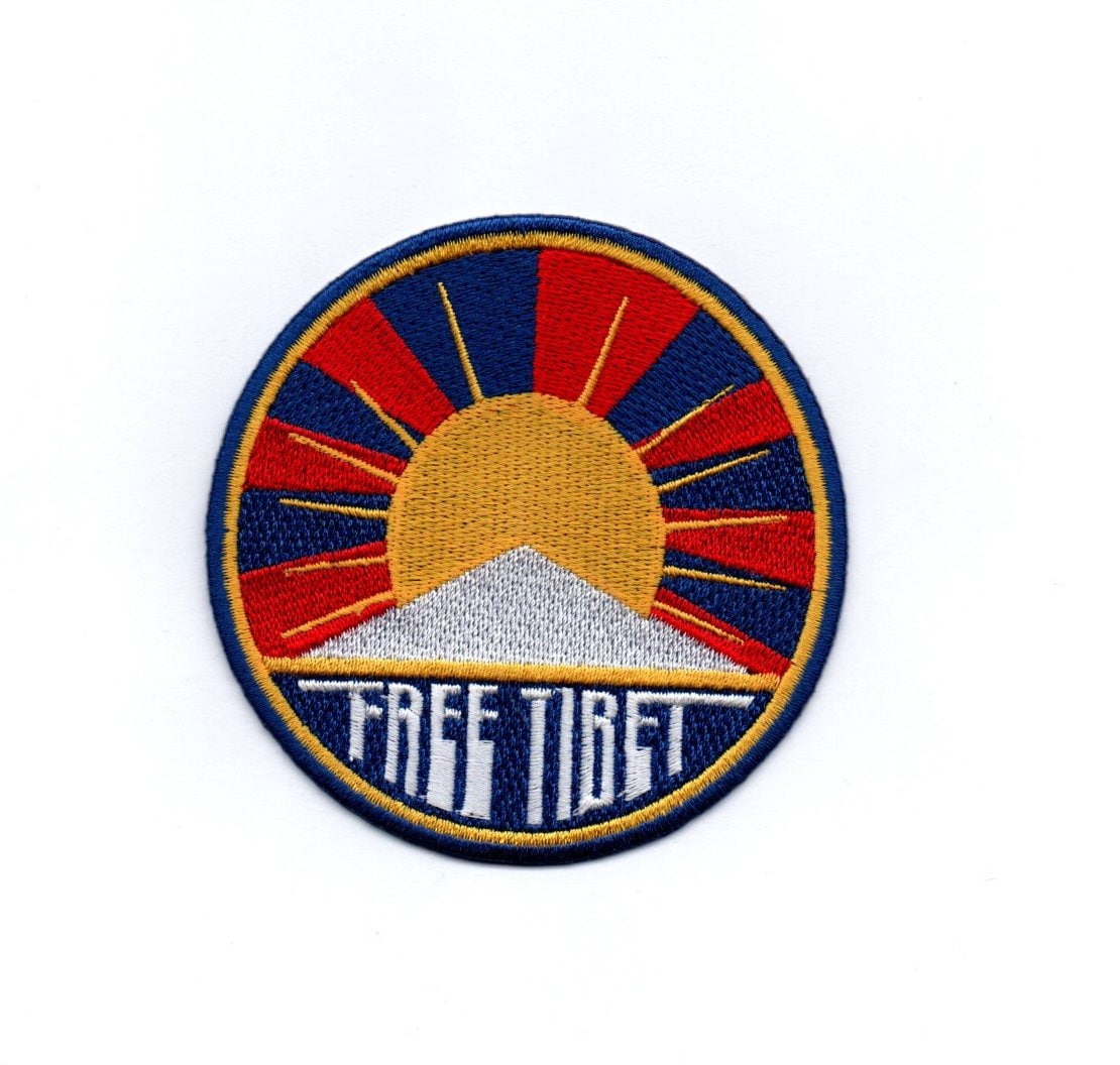 Free Tibet - Iron on Sew on Embroidered Badge Applique Motif Patch