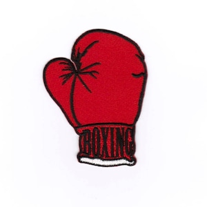 Boxing Glove - Iron on Patch Embroidered Badge Applique Motif Patch