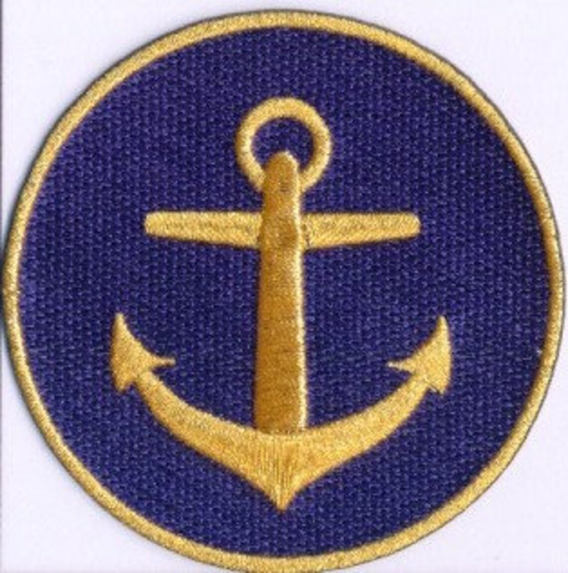 Anchor Gold Iron on Patch Embroidered Applique Motif Etsy