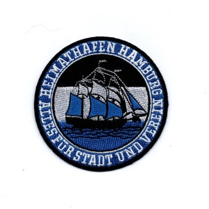 Hamburg - Iron on Patch Embroidered Applique Motif