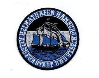Hamburg - Iron on Patch Embroidered Applique Motif