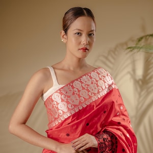 Assam Silk Saree/Mulberry Pat Silk Saree/Handloom Silk Saree/Silk Mark Certified