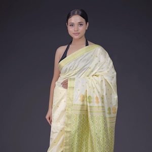 Assam Silk Saree/Mulberry Pat Silk Saree/Handloom Silk Saree/Silk Mark Certified