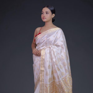 Assam Silk Saree/Mulberry Pat Silk Saree/Handloom Silk Saree/Silk Mark Certified
