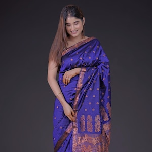 Assam Silk Saree/Mulberry Pat Silk Saree/Handloom Silk Saree/Silk Mark Certified