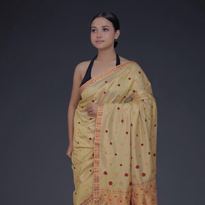 Assam Silk Saree/Mulberry Pat Silk Saree/Handloom Silk Saree/Silk Mark Certified