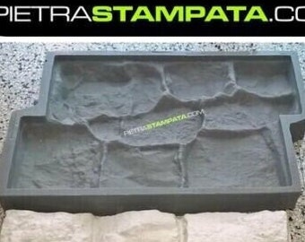 Stampo Per Cemento A Texture Di Pietra - Timbro In Poliuretano 60x30 Cm, Con Manici, Per Pavimenti E Muri Fai Da Te