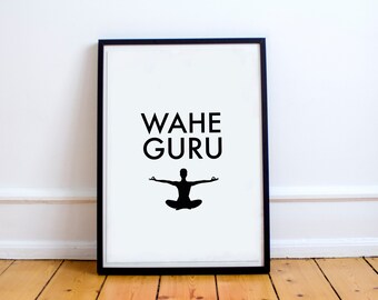 Drukowana sztuka ścienna, Drukowana sztuka, Mantra, Drukowany cytat, Wydruk jogi, Wydruk kundalini, Wahe Guru, Duchowość, Sztuka nowoczesna