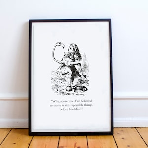 Printable Wall Art/Alice/Alice in Wonderland/Printable Quote/Prints/Poster/Instant Download/Steampunk/Dodo Bird/John Tenniel/Wall Decor/