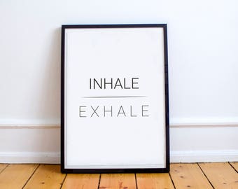 Printable Wall Art, Printable Art, Printable Quote, Yoga Print, Kundalini Print, Namaste, Inhale Exhale, Modern Art, Om, Pranayama