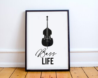 Drukowalna sztuka ścienna/Wydruk muzyczny/Drukowany cytat/Wydruki/Plakat/Natychmiastowe pobieranie/Bas/Muzyka/Instrument strunowy/Dekoracja ścienna