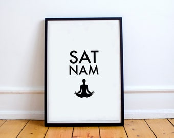 Drukowana sztuka ścienna, Drukowana sztuka, Mantra, Drukowany cytat, Wydruk jogi, Wydruk kundalini, Sat Nam, Duchowość, Sztuka nowoczesna