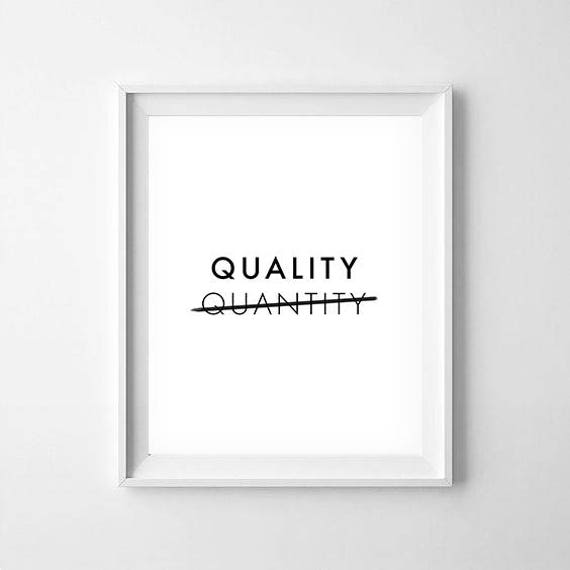 Calidad Sobre Cantidad Arte De La Pared Calidad Arte De La Etsy