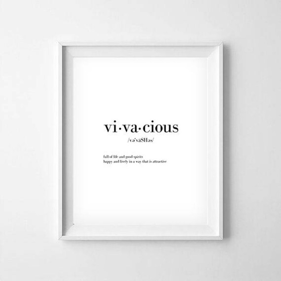 Vivacious Wall Art Vivacious Print Definition Print Etsy