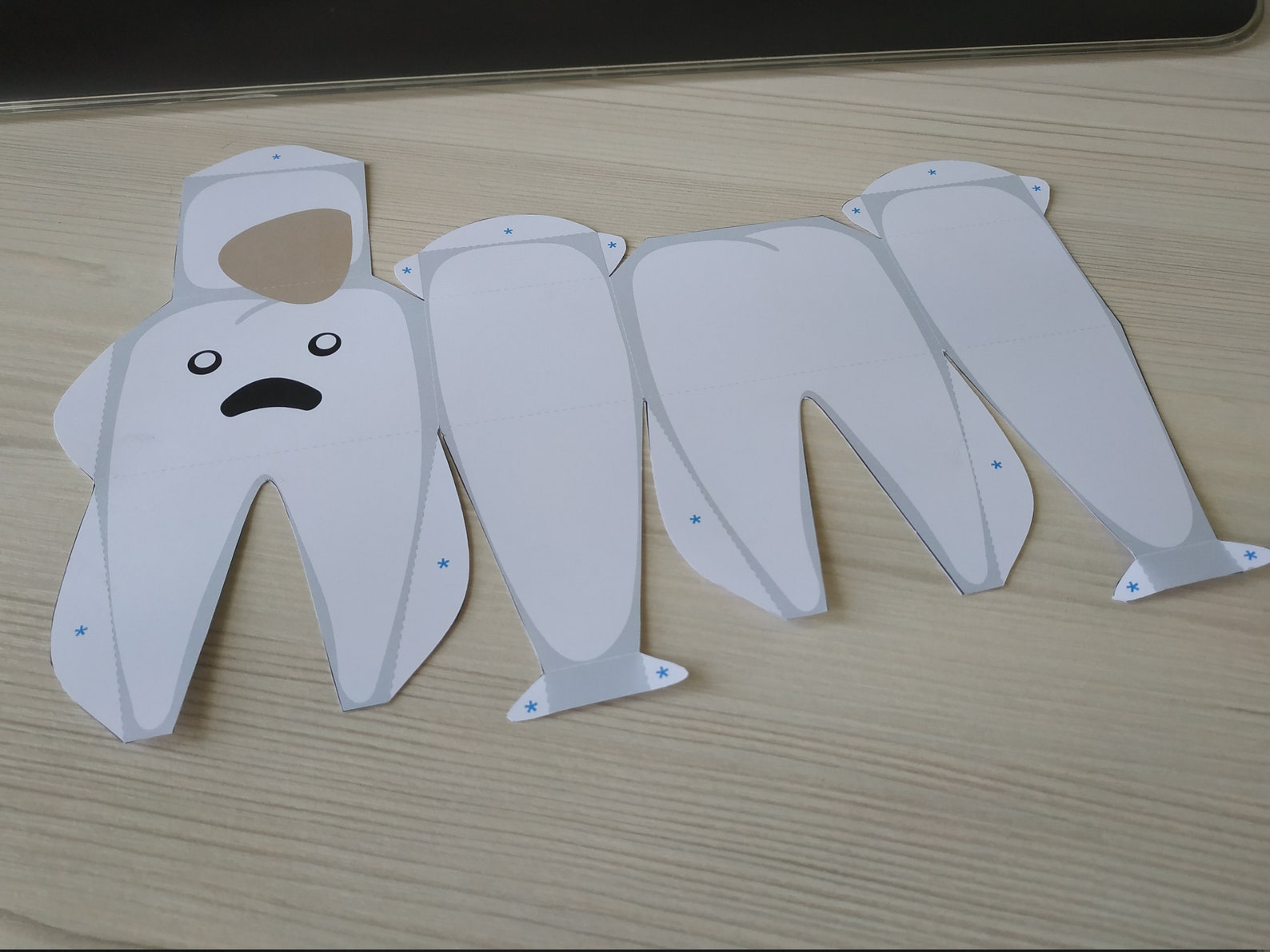 DIY Paper Craft Teeth 3D Healthy Tooth and Carious Tooth Etsy