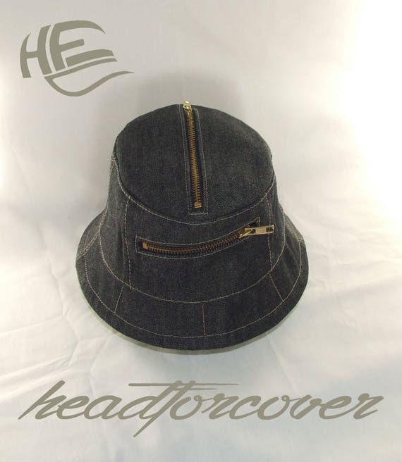 bucket hat with zip pocket