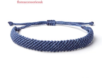 Summer Wristban | Macrame Wax Thread Bracelet | Unisex Braided Bracelet | Beach Summer Bracelet | Gift Bracelet | 1 cm width