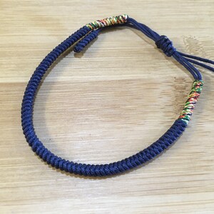 Tibetan Inspired Lucky Knot Bracelet Handmade Braided Rope Bracelet String Bracelet Health Deep Blue