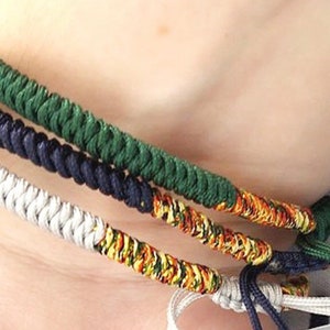 Tibetan Inspired Lucky Knot Bracelet Handmade Braided Rope Bracelet String Bracelet Health image 2